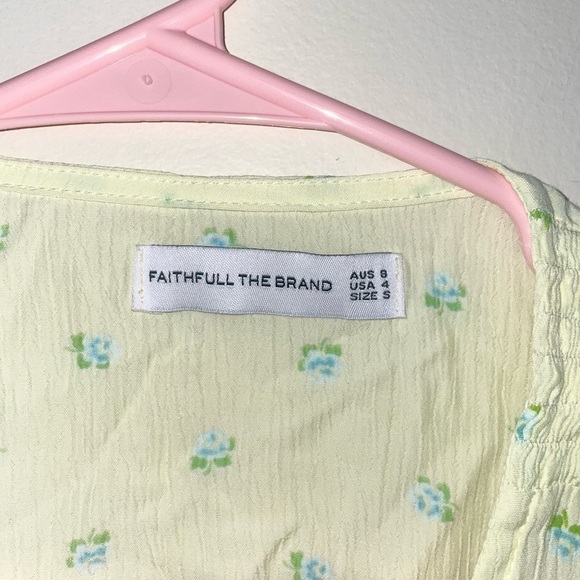 Faithfull the Brand La Colle Top in Bisset Floral Yellow and Blue Size 4 - Picture 5 of 8